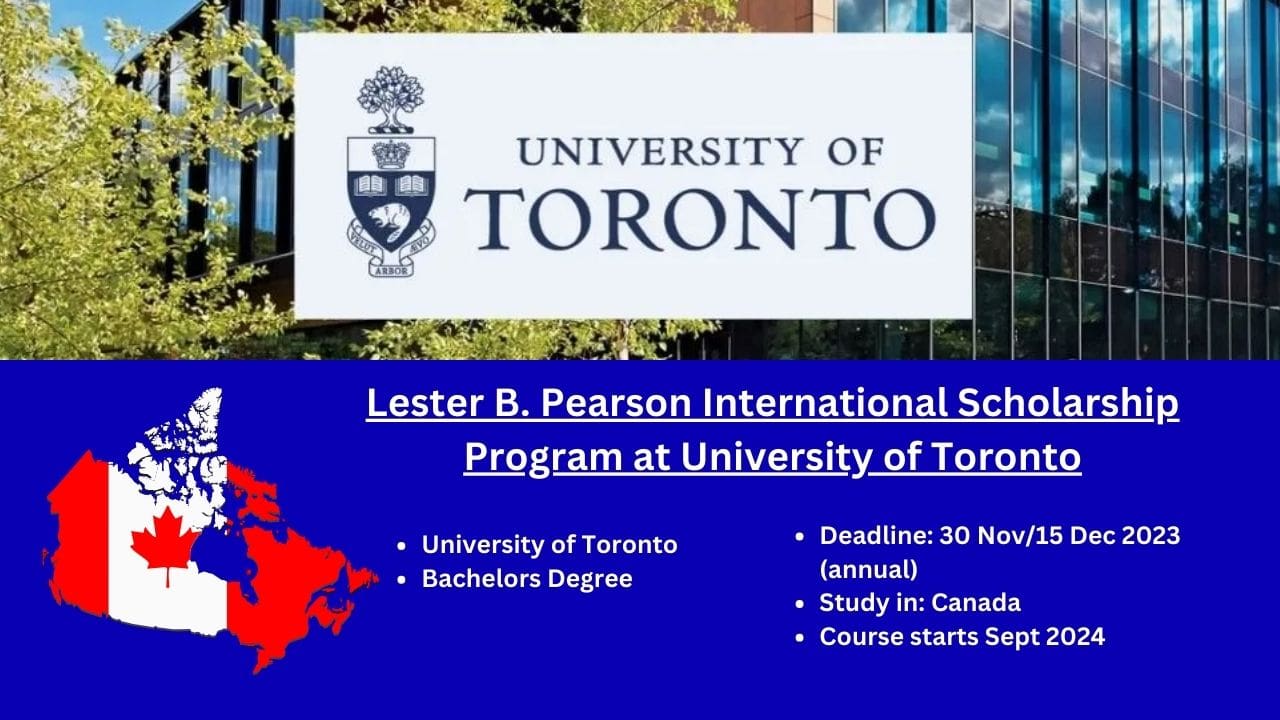Lester B. Pearson International Scholarship Program at University of Toronto-min